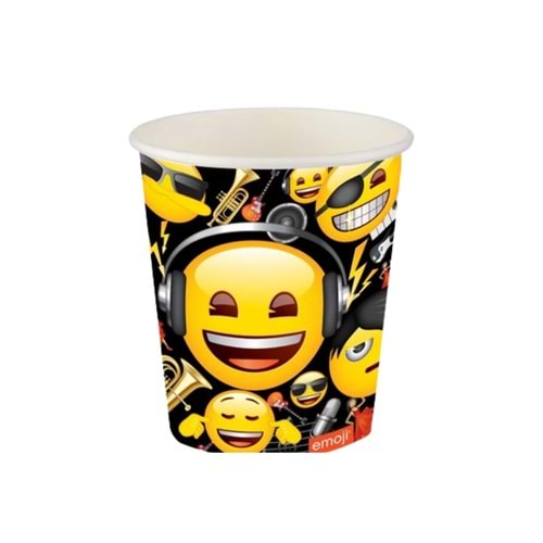KARTON BARDAK - GENÇ EMOJİ - 8 OZ - 8Lİ