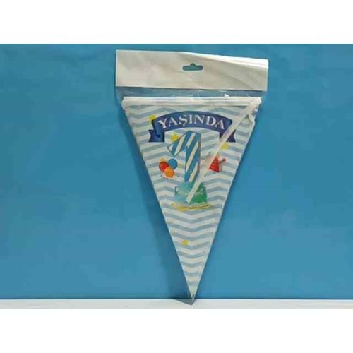 ÜÇGEN FLAMA 10 YAPRAK - 1 YAŞ ERKEK ÇİZGİLİ - 17X23 CM