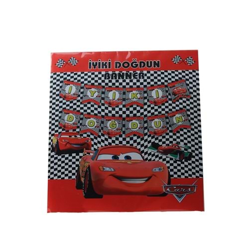 İYİ Kİ DOĞDUN BANNER - CARS - 15X17 CM