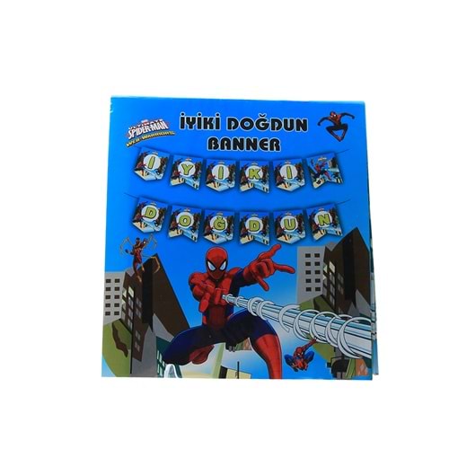 İYİ Kİ DOĞDUN BANNER - SPİDERMAN - 15X17 CM
