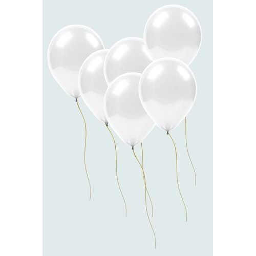 METALİK BALON - BEYAZ - 12'' - 100 LÜ