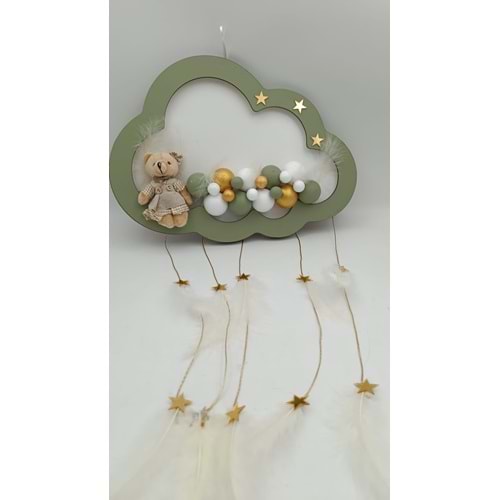 KAPI SÜSÜ - AYICIK MODEL - LEDLİ -GRİ
