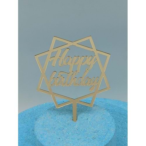 PLEKSİ YAZI - GOLD - HAPPY BİRTHDAY - 103