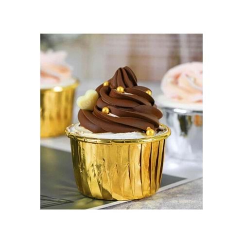 CUPCAKE KABI - METALİK - 24 LÜ - GOLD - 5,5X3,5 CM