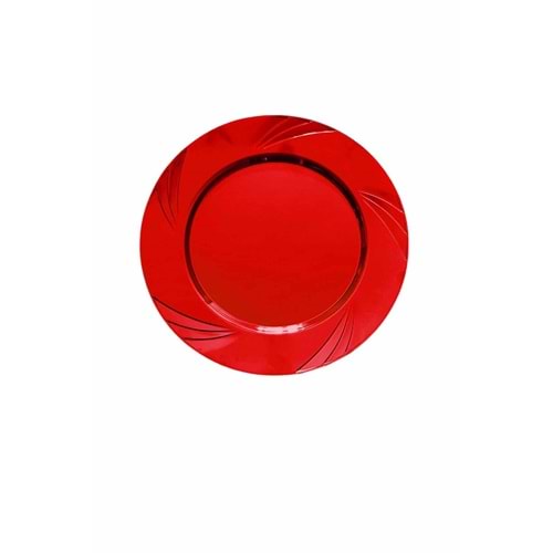 LÜKS PARTİ TABAĞI - KIRMIZI - 6LI - 22,5 CM