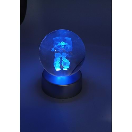 LEDLİ KRİSTAL KÜRE - ÖPÜŞEN - B