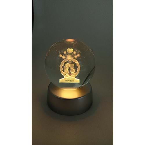 LEDLİ KRİSTAL KÜRE - I LOVE YOU - F