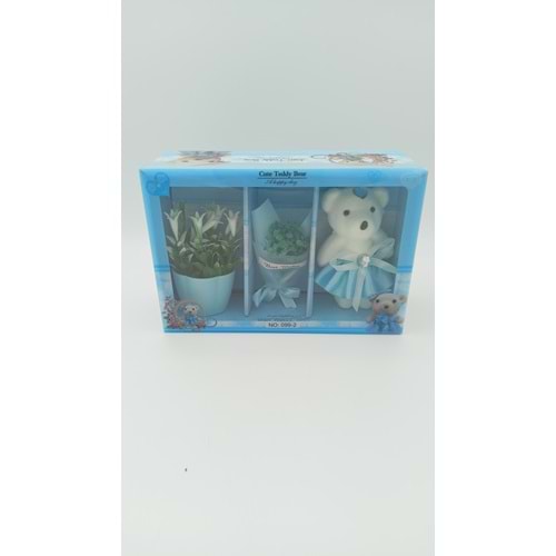 AYICIK ÇİÇEK 3LÜ SET - MAVİ