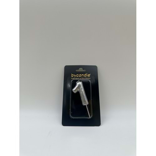 BYCANDLE - RAKAM MUM - 1 - GÜMÜŞ - 6 CM