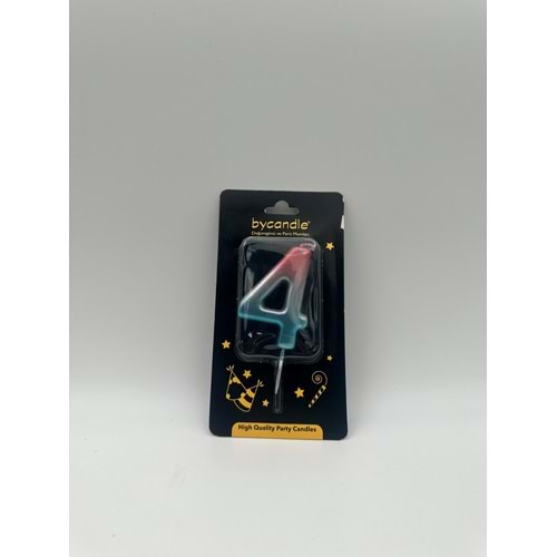 BYCANDLE - RAKAM MUM - RAINBOW - 4 - GÜMÜŞ - 7 CM