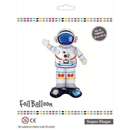 Ayaklı Astronot Folyo Balon - 60x88cm
