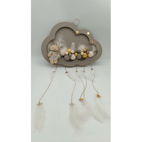 KAPI SÜSÜ - AYICIK MODEL - LEDLİ - KAHVERENGİ