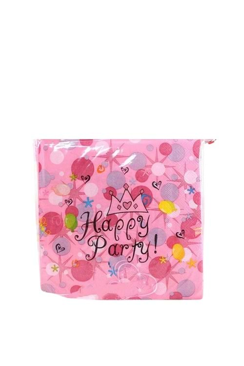 KAĞIT PEÇETE 33x33 CM - PEMBE HAPPY PARTY - 20 Lİ