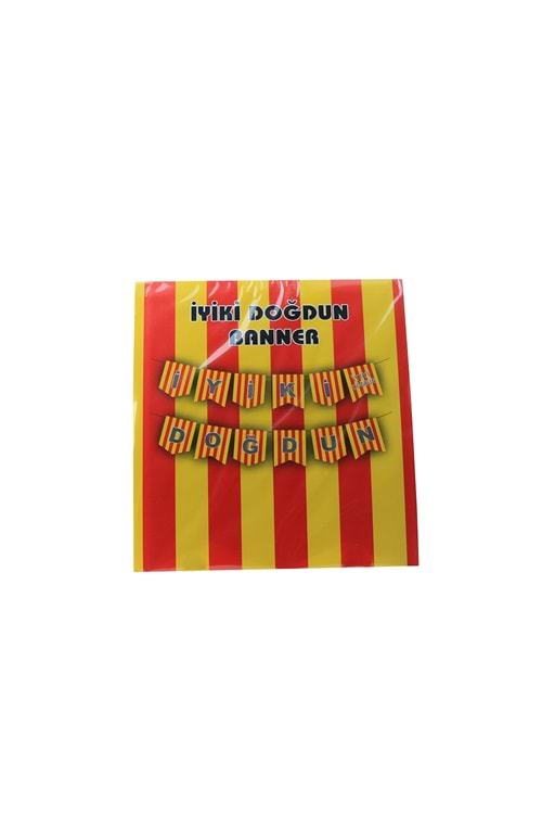 İYİ Kİ DOĞDUN BANNER - SARI KIRMIZI - 15X17 CM