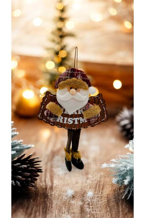 Noel Temalı Asılabilir Baba Noel Figürü - 20 cm