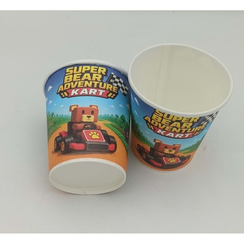 KARTON BARDAK - SÜPER AYI - 8 OZ